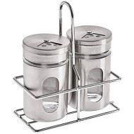 Saleiro E Pimento 100ml Com Suporte Inox 3 Peças